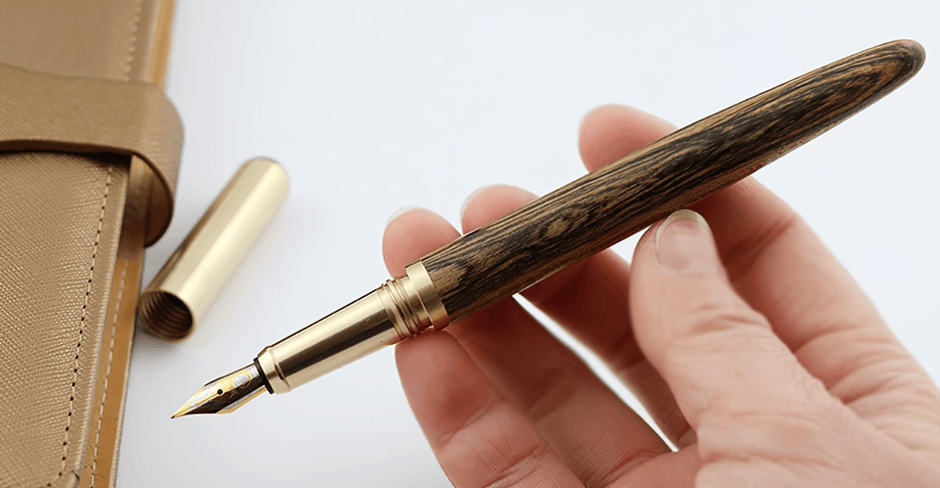 The Hemmingway  Handmade Wood and Brass Fountain Pen