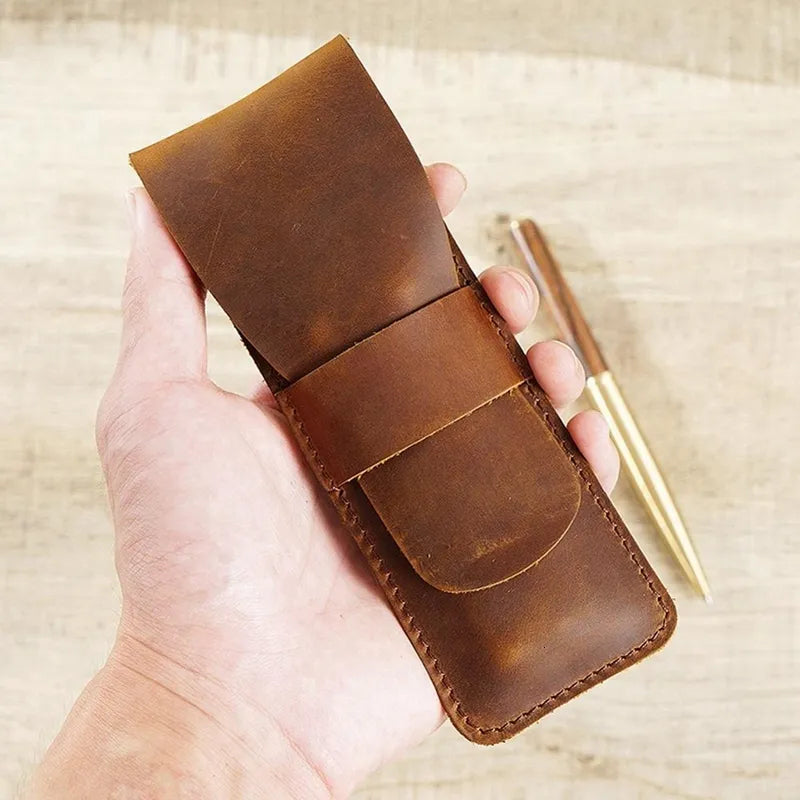 Leather Pen Holder  Handmade Leather Fountain Pen Pouch