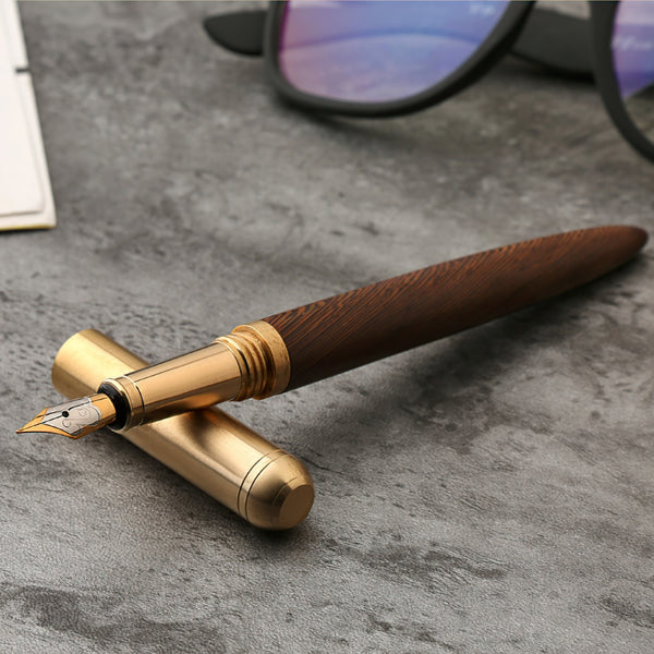 The Hemmingway Handmade Wood and Brass Fountain Pen - Our