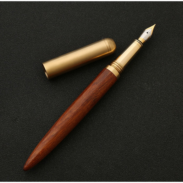 The Hemmingway  Handmade Wood and Brass Fountain Pen